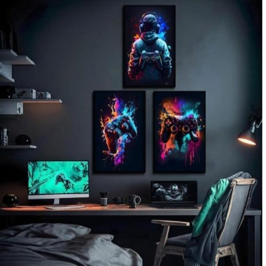 Gaming Legends – Premium 3 Panel Wooden Wall Art Set