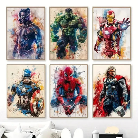 Marvel Heroes – Premium 6 Panel Wooden Wall Art Set