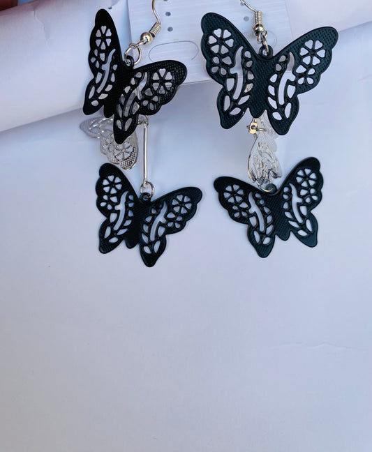 Black Butterfly Premium Stainless Steel Earrings | GILDE JEWELS