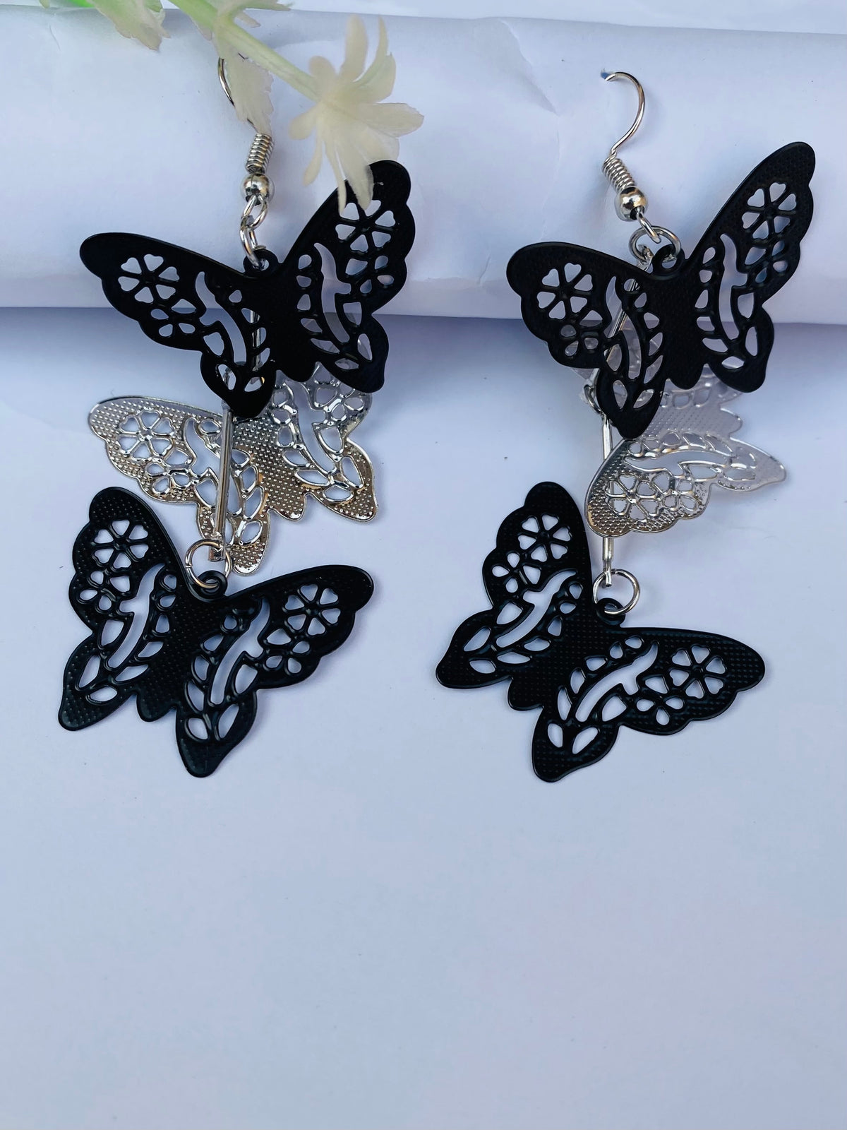 Black Butterfly Premium Stainless Steel Earrings | GILDE JEWELS