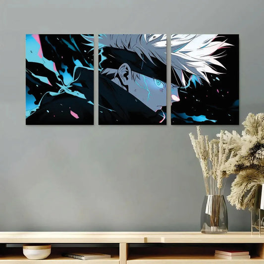 Gojo Satoru Infinity – Premium 3 Panel Wooden Wall Art Set