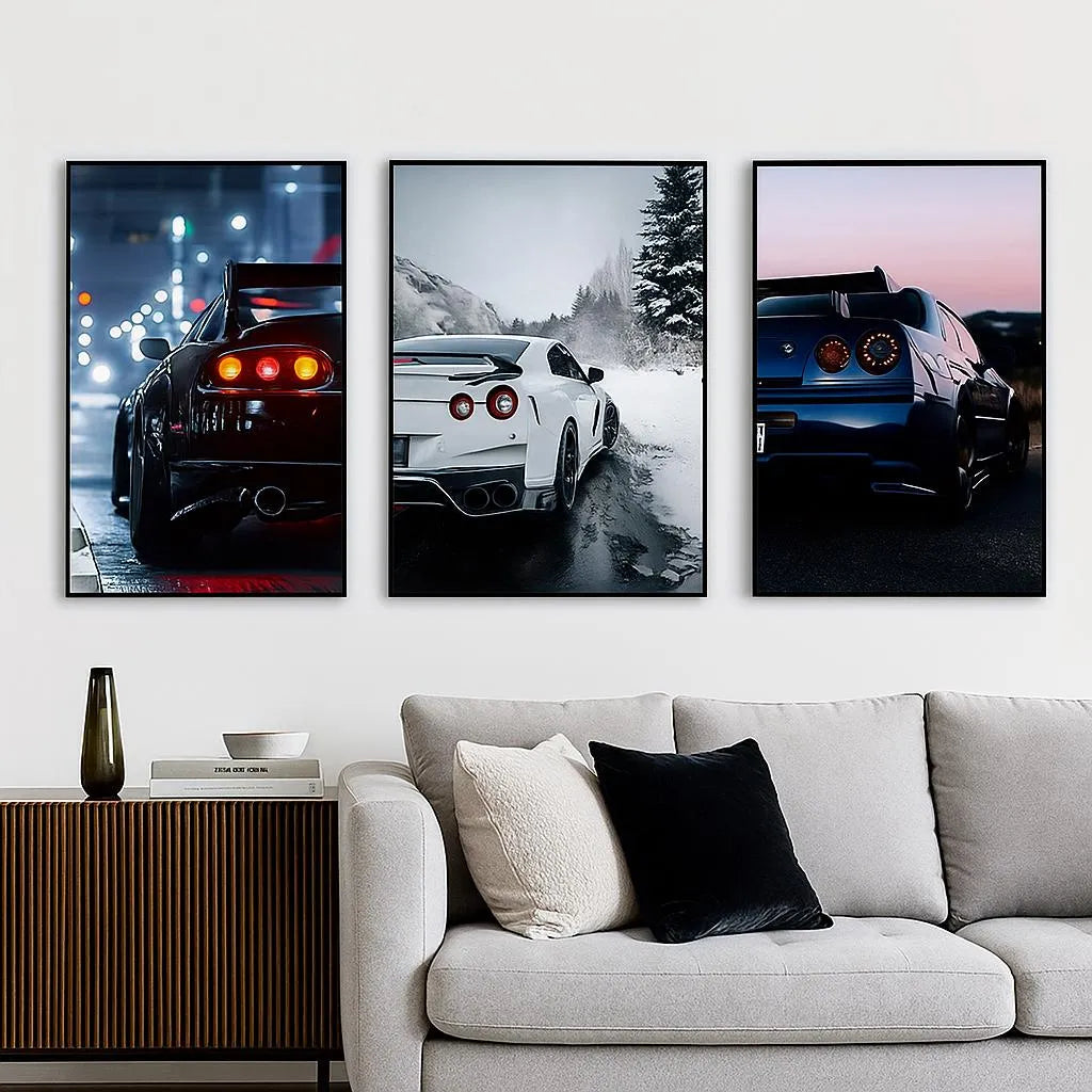 Supercars Collection – Premium 3 Panel Wooden Wall Art Set