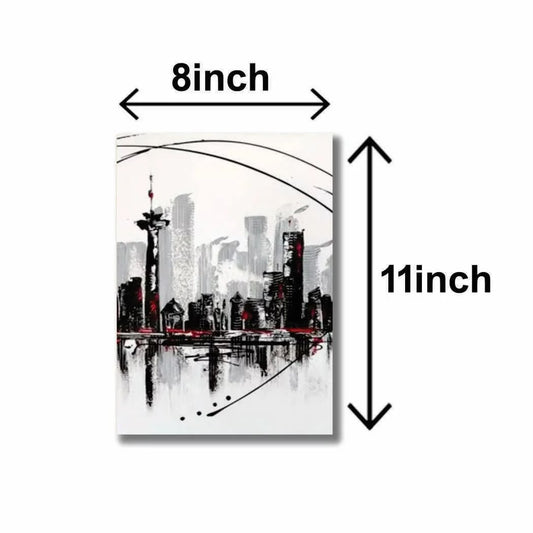 Abstract Cityscape Wall Art Set – 3 Pcs MDF Multicolor